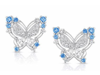 damske strieborne nausnice motyle azuru