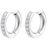 damske ocelove nausnice strieborna farba Crystal Hoops