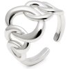 Prsteň Chain Ring z ocele s článkovým prepleteným dizajnom.
