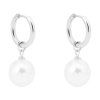 damske ocelove nausnice striebornej farby Pearl Hoop