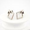 damske ocelove nausnice biely stlp strieborna farba Diamantina Luxe