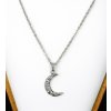 damsky nahrdelnik biely stojan strieborny polmesiac