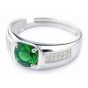 pansky strieborny prsten smaragdovy tron