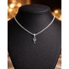 damsky strieborny nahrdelnik cierny stojan trident