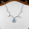 damsky strieborny nahrdelnik biely stojan slza oceanu