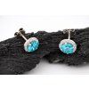damske strieborne nausnice cierne kamene modry ohen