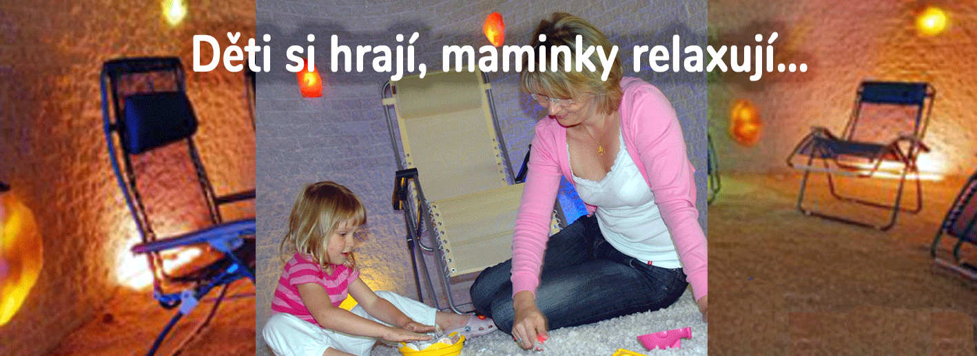 Děti si hrají v solné jeskyni Letňany