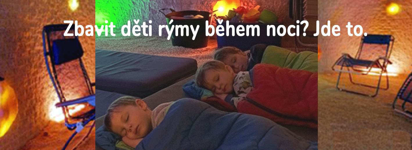 Spaní dětí v solné jeskyni Letňany