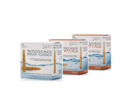 Praxis proteoglicanos 2x Vit. C 24 amp. + 1 Classics modré 24 amp.