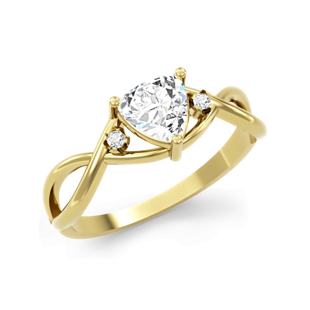 Originální zlatý prsten se zirkony TRINITI žluté zlato