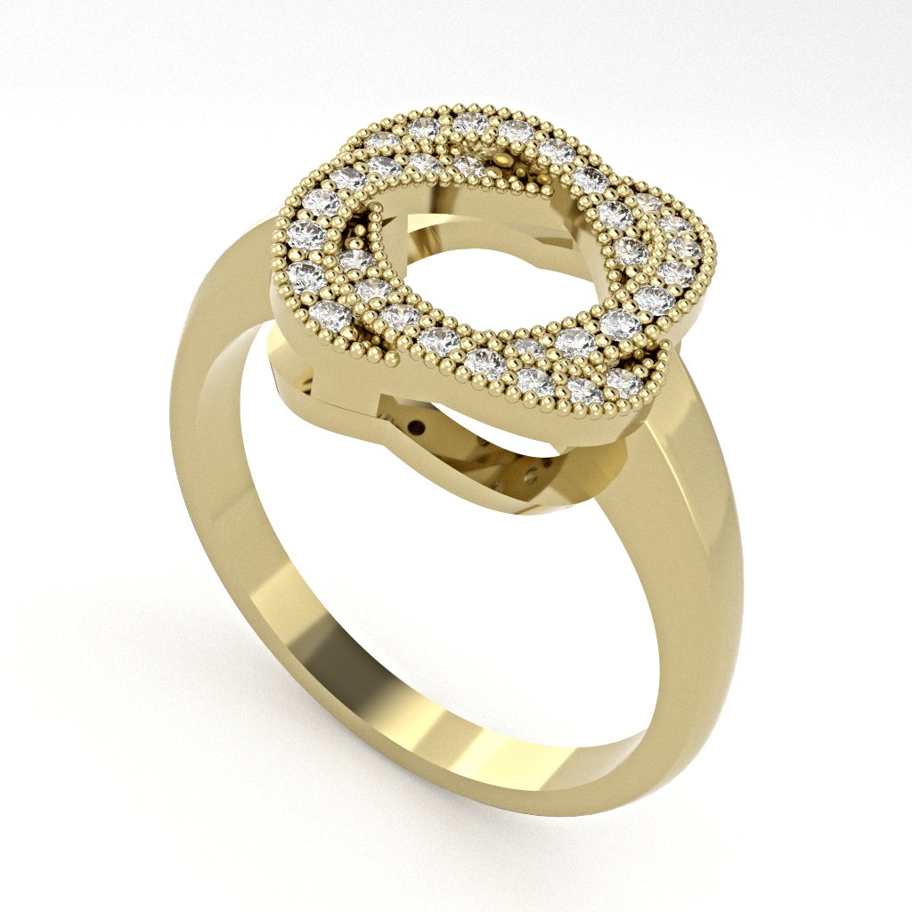 Noblesní zlatý prsten se zirkony PRECIS žluté zlato