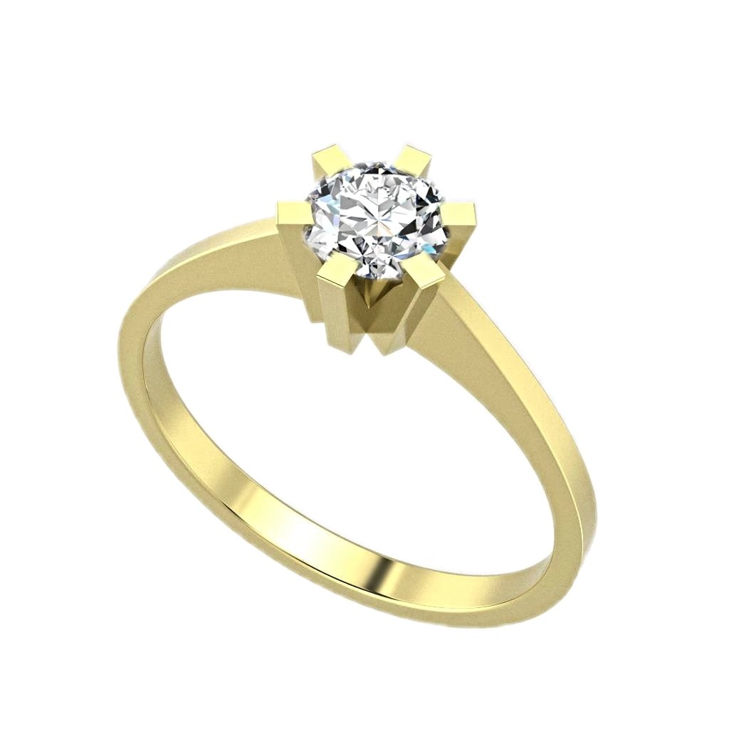 Moderní zlatý prsten FELISIA se zirkonem žluté zlato