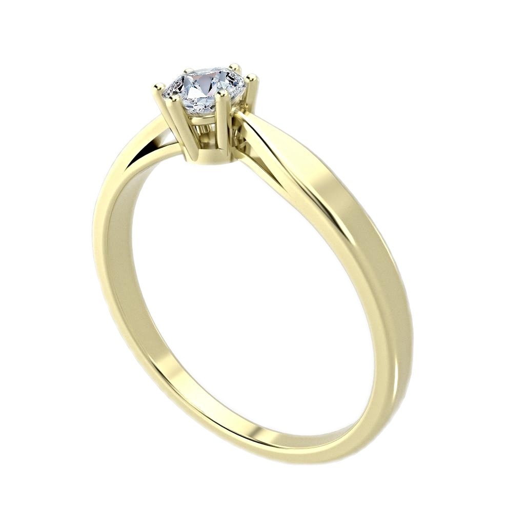 Nadčasový zlatý prsten se zirkonem FELIS žluté zlato