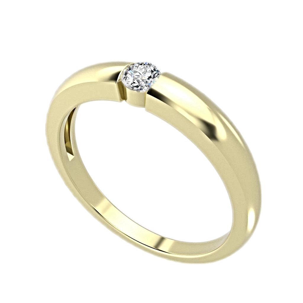 Půvabný zlatý prsten se zirkonem ULRICIA žluté zlato 