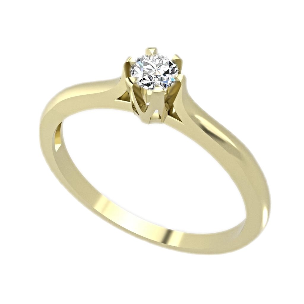 Půvabný zlatý prsten se zirkonem CORALLI žluté zlato