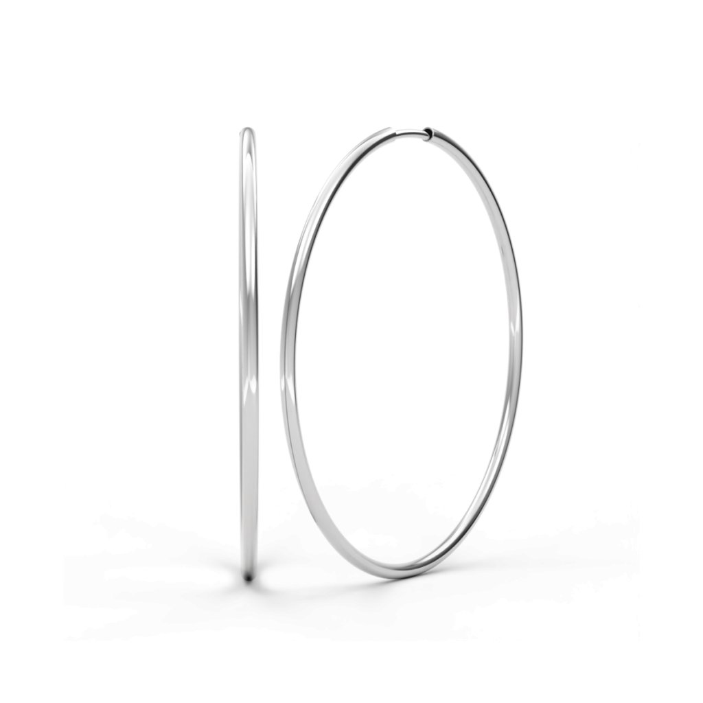 CIRCLES elegantní zlaté náušnice kruhy - průměr 5 cm bílé zlato