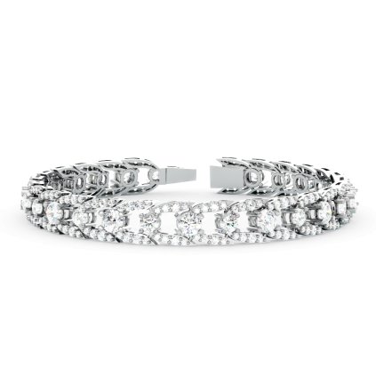 Luxusní náramek RINGS z bílého zlata se zářivými zirkony
