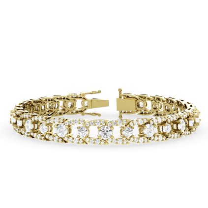 Luxusní náramek RINGS ze žlutého zlata se zářivými zirkony