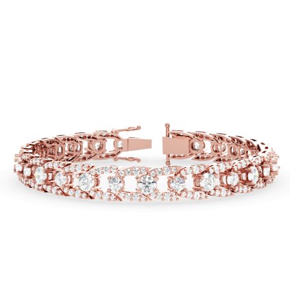 Luxusní náramek RINGS z růžového zlata se zářivými zirkony