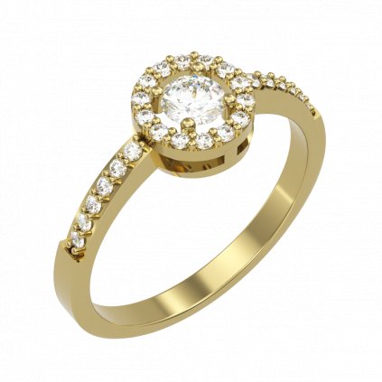 Noblesní zlatý prsten se zirkony ORBIS žluté zlato