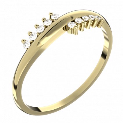 Luxusní zlatý prsten se zirkony DUORDO žluté zlato