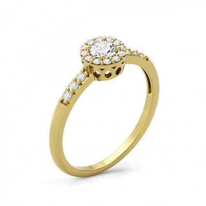 Luxusní zlatý prsten se zirkony FRANCIS žluté zlato