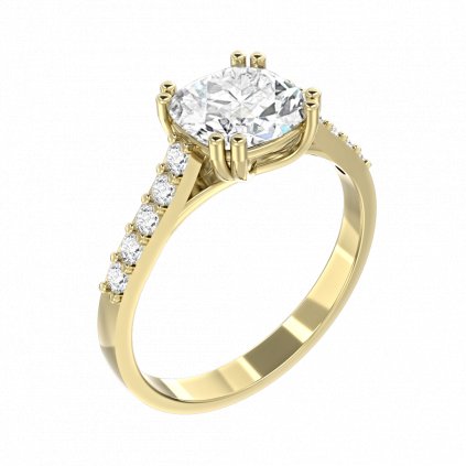 Noblesní zlatý prsten se zirkony ESME žluté zlato