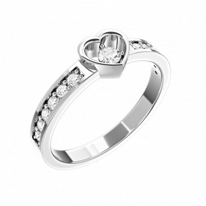 Unikátní stříbrný prsten se zirkony SPARKLINGHEART