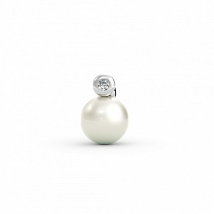 Noblesní stříbrný přívěsek ELEGANC se zirkonem a perlou