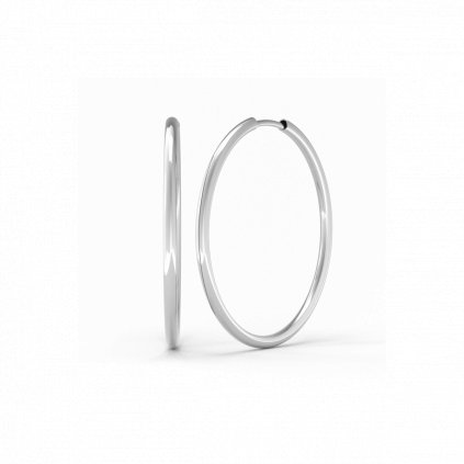 CIRCLES elegantní zlaté náušnice kruhy - průměr 3 cm bílé zlato