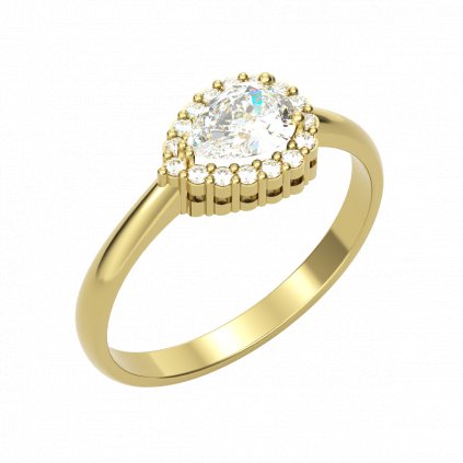 Jedinečný zlatý prsten se zirkony LUVIA žluté zlato
