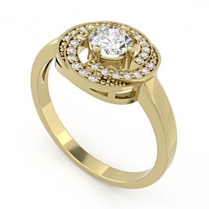 Mystický zlatý prsten se zirkony HELIX bílé zlato 