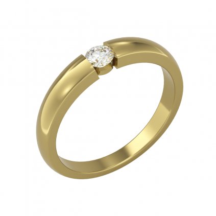 Nadčasový zlatý prsten ULRIKA se zirkonem žluté zlato