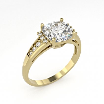 Zlatý prsten se zirkony KARIN žluté zlato