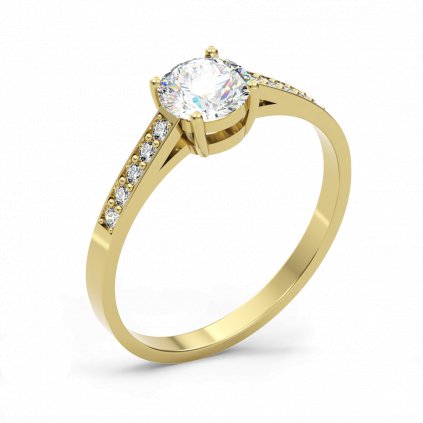 Noblesní zlatý prsten se zirkony ELIATA žluté zlato