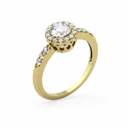Zářivý zlatý prsten se zirkony FRANCY žluté zlato