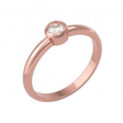Zlatý DIAMANTOVÝ prsten UNITAS růžové zlato