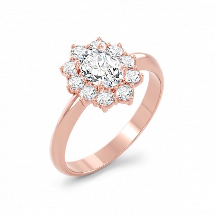 Luxusní zlatý prsten se zirkony SNOWFLAKE růžové zlato