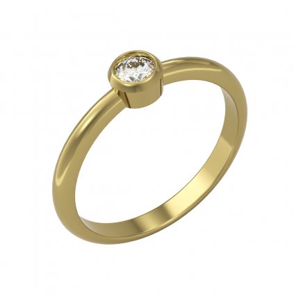 SENCILLO zlatý DIAMANTOVÝ prsten žluté zlato