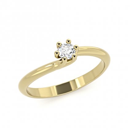 Půvabný zlatý DIAMANTOVÝ prsten MIRARE žluté zlato