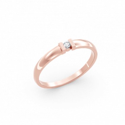 Moderní zlatý prsten se zirkonem MODESA růžové zlato