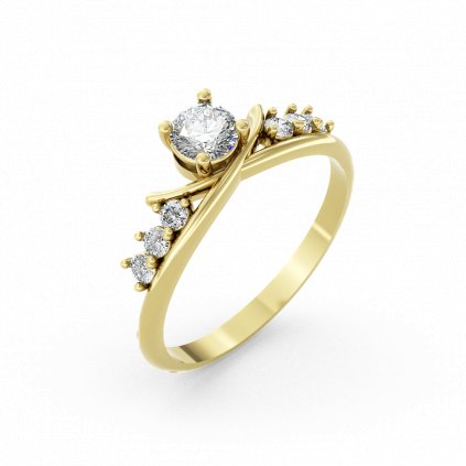 CALINS romantický zlatý prsten se zirkonem žluté zlato