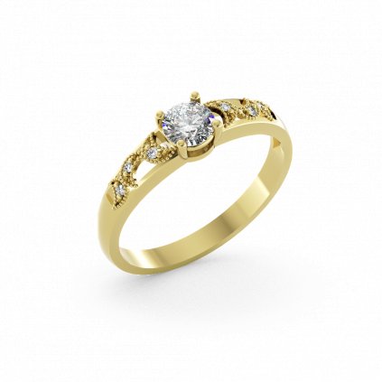 Romantický zlatý prsten se zirkonem MANSKEM žluté zlato