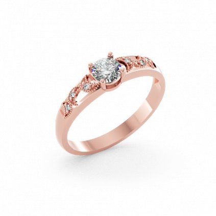Romantický zlatý prsten se zirkonem MANSKEM růžové zlato