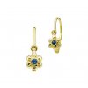 Něžné zlaté dětské náušnice s tmavě modrými zirkony VANDA žluté zlato
