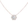 Něžný zlatý přívěsek se zirkony zavěšený na řetízku AURORA růžové zlato