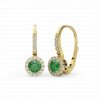 Zářivé zlaté náušničky FRANCY se zelenými zirkony ze žlutého zlata