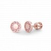 Nadčasové zlaté náušničky kolečka s růžovými zirkony na šroubek CYRKULA z růžového zlata