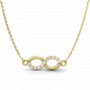 INFINITY Zlatý náhrdelník se zirkony nekonečno žluté zlato