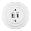Fehér porcelán USB csatlakozó aljza - BONOLO